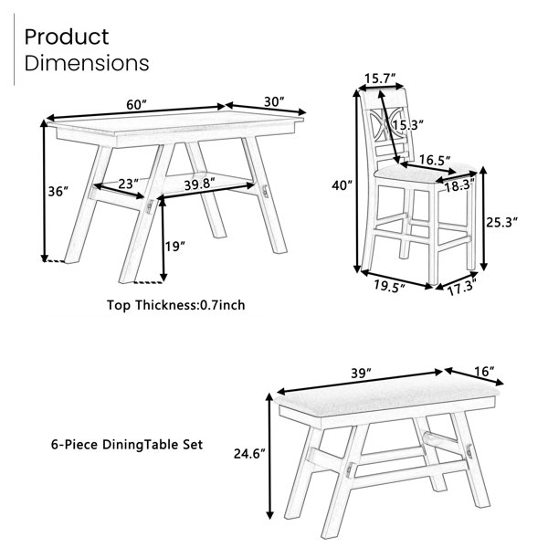 Latitude Run® 6 Person Counter Height Dining Set Wayfair